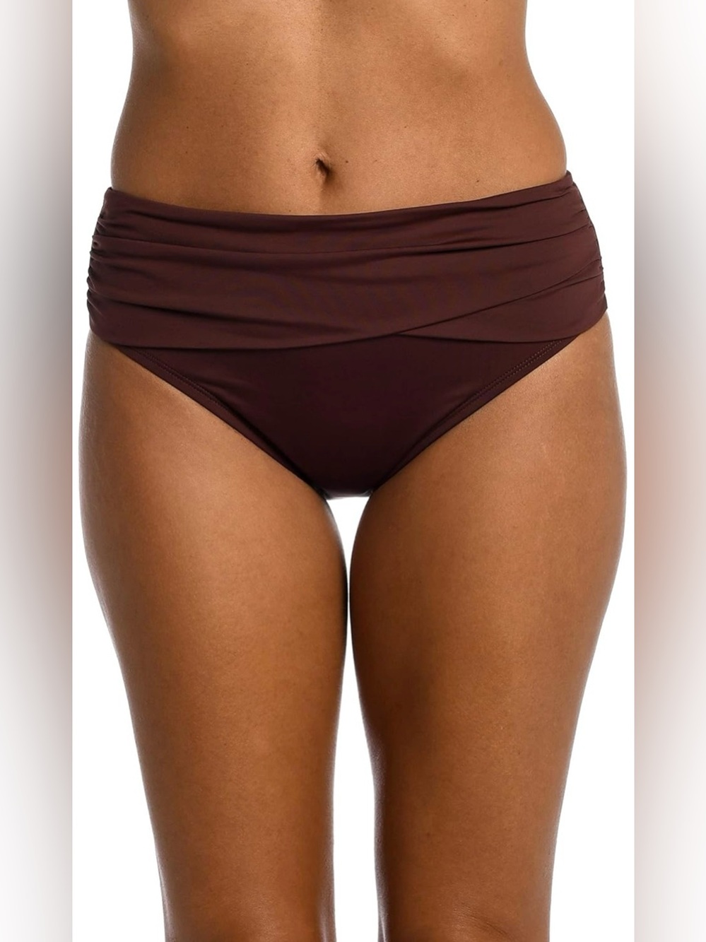**La Blanca** Island Goddess Banded Mid Waist Pant Bikini Swimsuit Bottom NWT 14